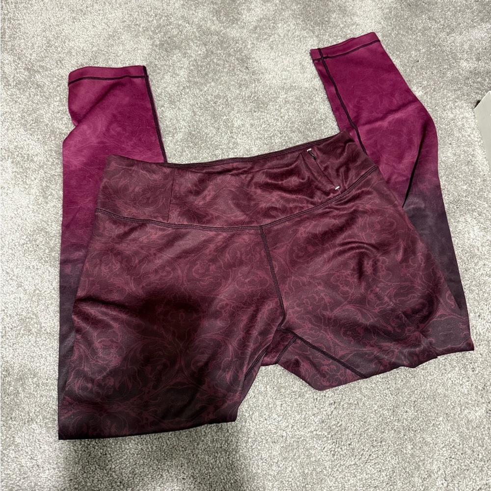 Kids Maroon Patterned Leggings